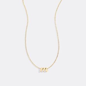Mint & Lily “M” tiny initial script necklace